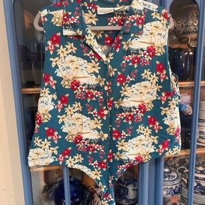 Vintage Hawaiian 🌺 Cotton Top & Pants Set 1X.